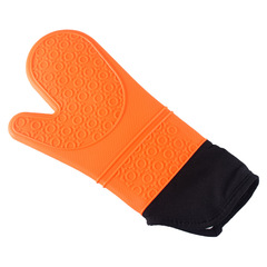 Circlular Slit Woven Cotton Filled Thick Silicone Gloves Microwave Oven Heatproof Baking Home Waterproof Gloves
