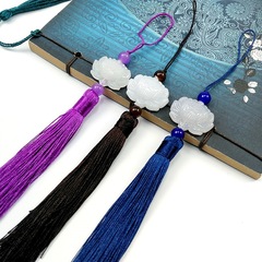 Imitation white jade lotus tassels and tassels, Sansheng III same style fan pendant, ancient style accessories, lotus flute and flute tassels