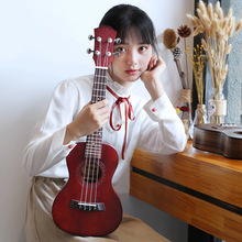 尤克里里23寸ukulele 无标桃花芯木乌克丽丽夏威夷四弦小吉他厂家