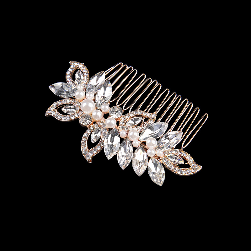 Interposing Comb European and American White Crystal Crown Headwear Bridal Wedding ...