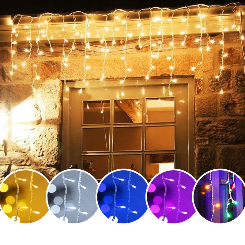 Led Ice Strip String Lights, Starry Outdoor Fairy Lights, Christmas Star Fairy Lights, Decorative Curtain Lights, Ip66 Waterproof