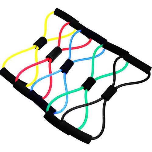 8-Character Resistance Band Fitness Back Training Yoga Elastic Band Figure-Eight Type Resistance Rope for Women Body Shaping Chest Expander