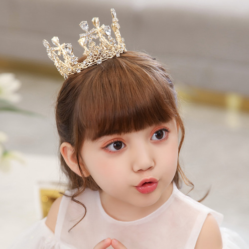 Children's crown wholesale headwear girls new crown crystal hair hoop model catwalk hair accessories princess hairpin