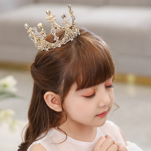 Children's crown wholesale headwear girls new crown crystal hair hoop model catwalk hair accessories princess hairpin
