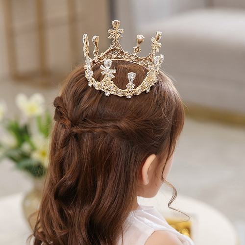 Children's crown wholesale headwear girls new crown crystal hair hoop model catwalk hair accessories princess hairpin