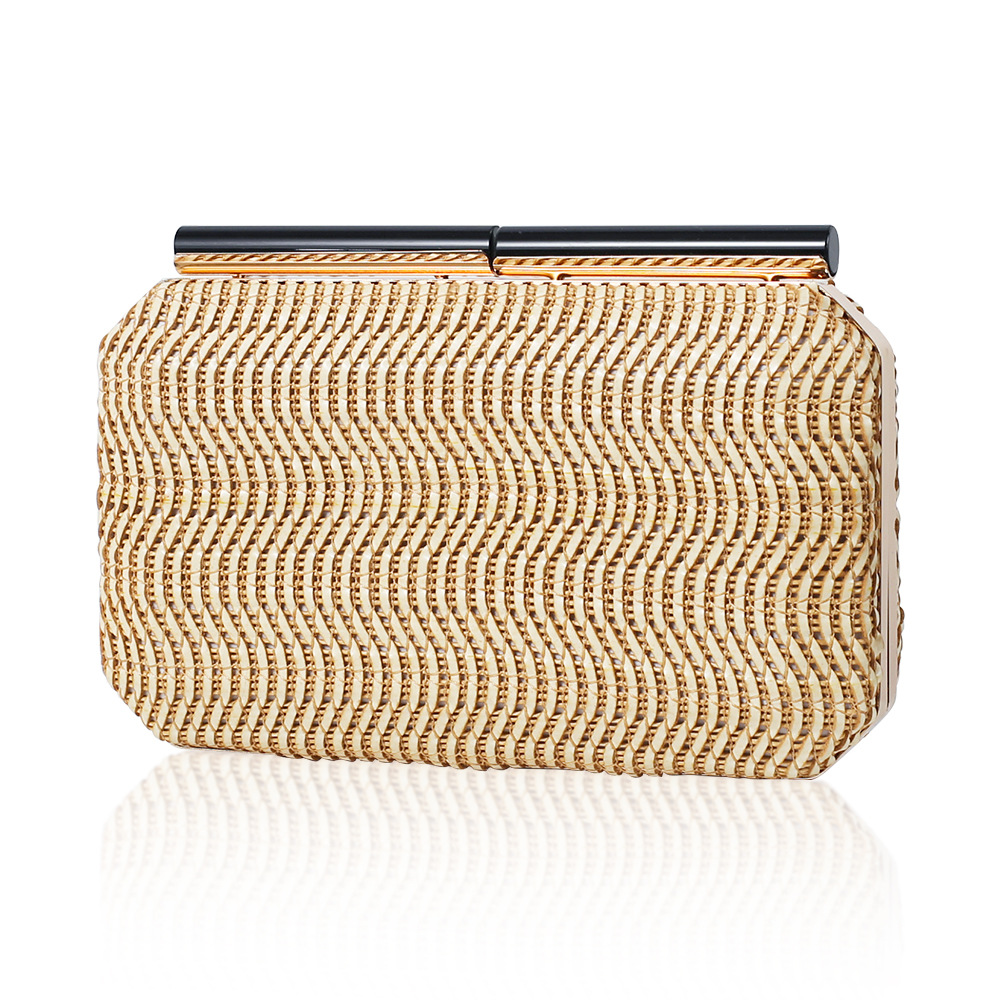 Nuevo transfronterizo tejido pu bolsa de banquete europeo y americano elegante hombro de las mujeres bolso de embrague vestido todo partido cena bolsa mujeres