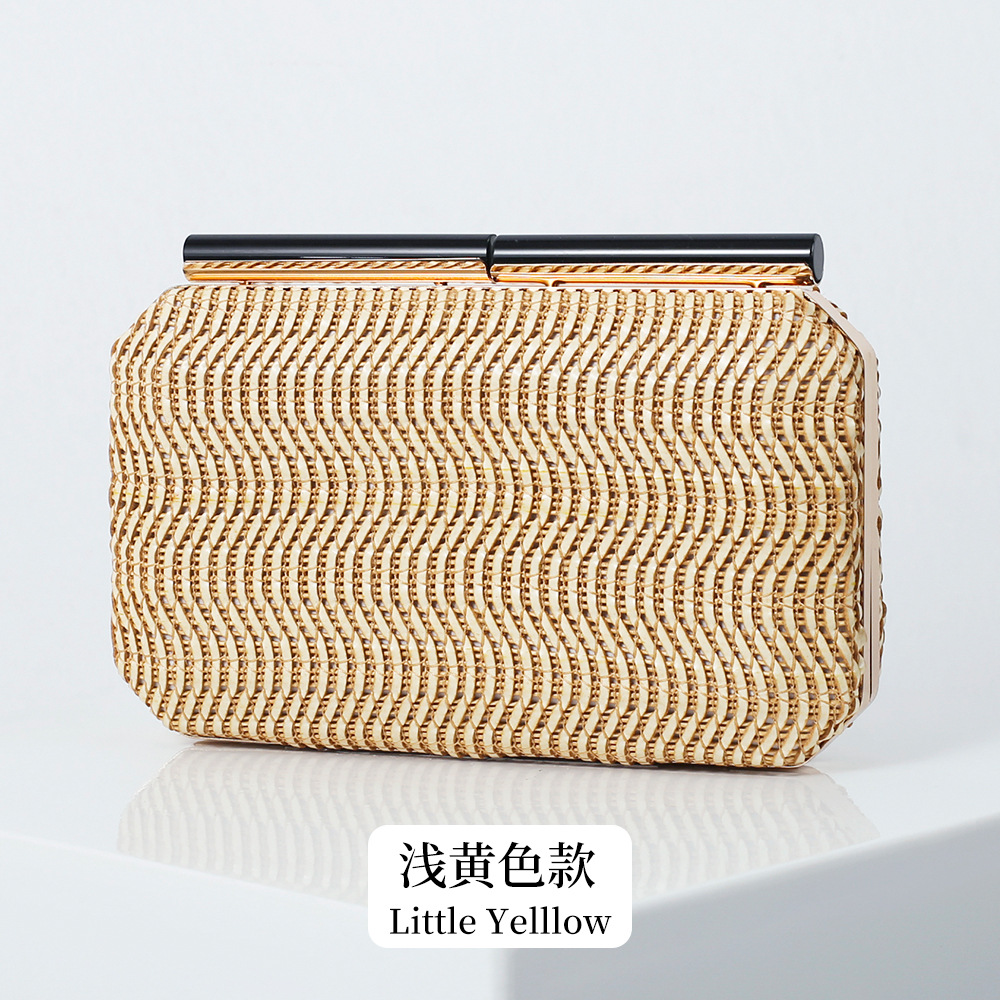 Nuevo transfronterizo tejido pu bolsa de banquete europeo y americano elegante hombro de las mujeres bolso de embrague vestido todo partido cena bolsa mujeres