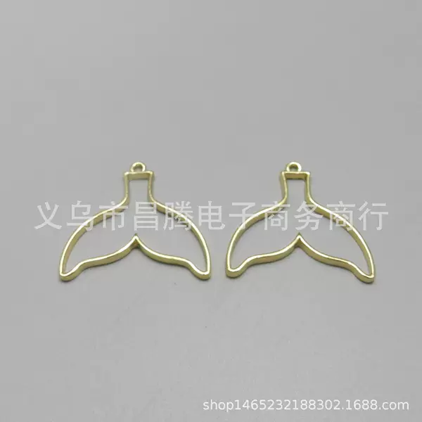 Color retaining mermaid tail uv drop glue frame resin glue metal hollow frame diy jewelry accessories handmade materials