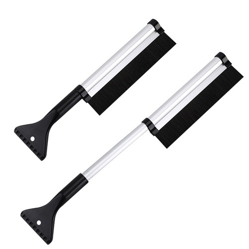 Vehicle-mounted aluminum alloy retractable snow shovel, car snow removal, snow and ice removal, multi-functional snow scraper car cleaning tool