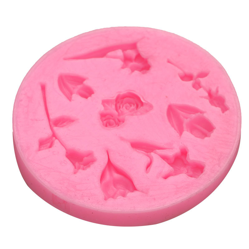 Mini Rosa tulipán multi-estilo flor fondant molde de silicona pastel de chocolate molde de arcilla DIY para hornear