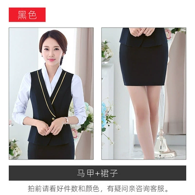 Black vest, mini-skirt