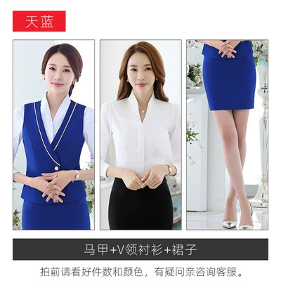 Е Air Sister Uniform Professional Set Airlines Interview Period Customer Service Receive KTV waiter Beauty Artist Work Server Women