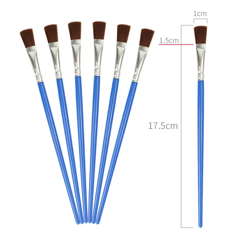 塑料杆17.5cm学生绘画diy数字油画笔 石膏陶瓷风筝彩绘平头笔批发