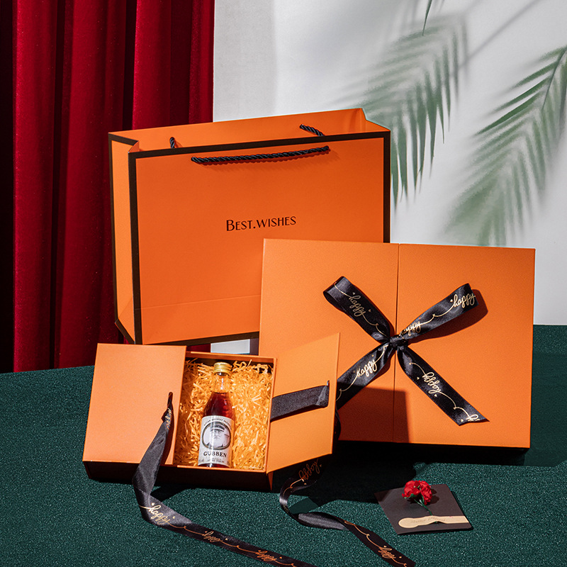 En stock caja de regalo lápiz labial cosméticos perfume caja de embalaje caja de regalo dividida doble puerta caja de regalo de cumpleaños