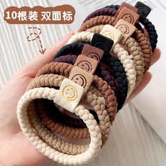 ミルクカレー色の髪ひも女性の髪輪麻花シンプルなゴムの頭飾り高弾力で耐久性のある髪ひもの基礎的な革カバー
