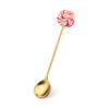 Cute donut, mixing stick, coffee fruit fork, dessert spoon