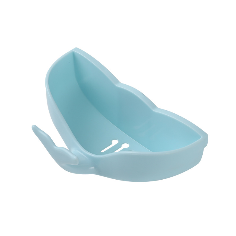 Caja de jabón de cola de pez caja de jabón de drenaje gancho multifuncional creativo sin costuras montado en la pared titular de jabón estante de almacenamiento de plástico