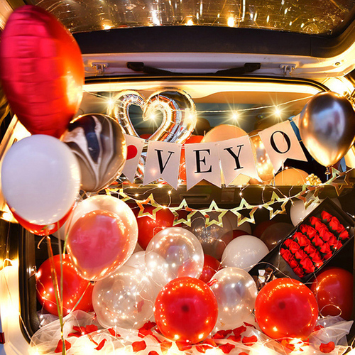 Creative Valentine's Day Balloon Set for Men and Women, Birthday Proposal, Trunk Surprise Arrangement, Romantic Party Scene Decoration