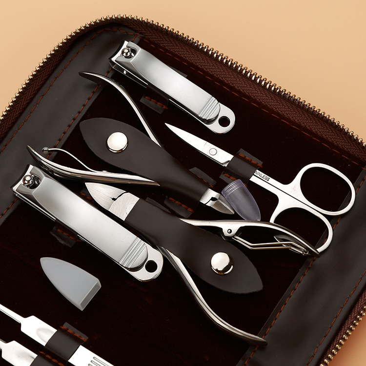 Spot cortaúñas de acero inoxidable cortaúñas juego de herramientas de uñas de belleza cortaúñas juego completo de logotipos fijos