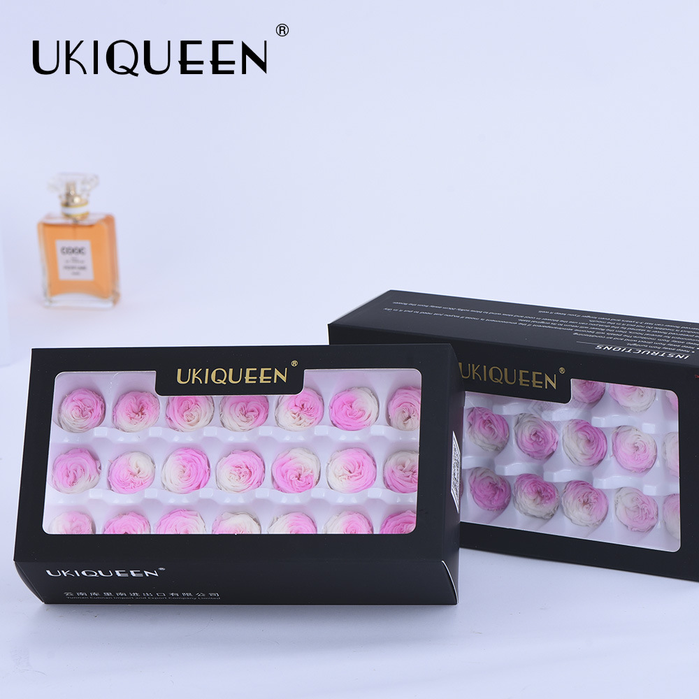 2-3cm 21 piezas hechas a mano DIY flor eterna Austin cabeza de la flor accesorios al por mayor chocolate