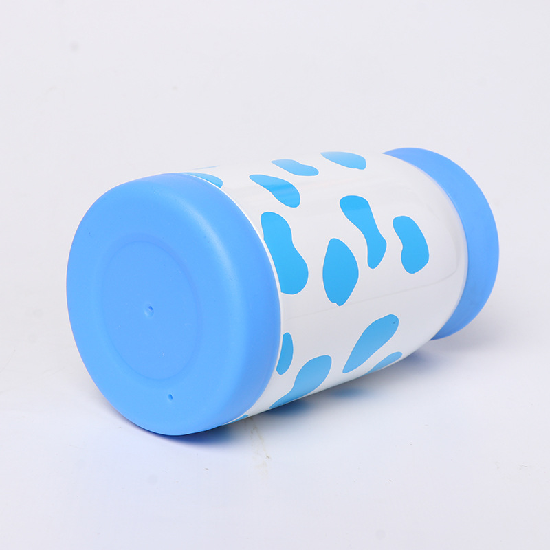 Fábrica de moda estilo coreano lunares taza de vacío de acero inoxidable 304 revestimiento de acero inoxidable lindo niños taza portátil