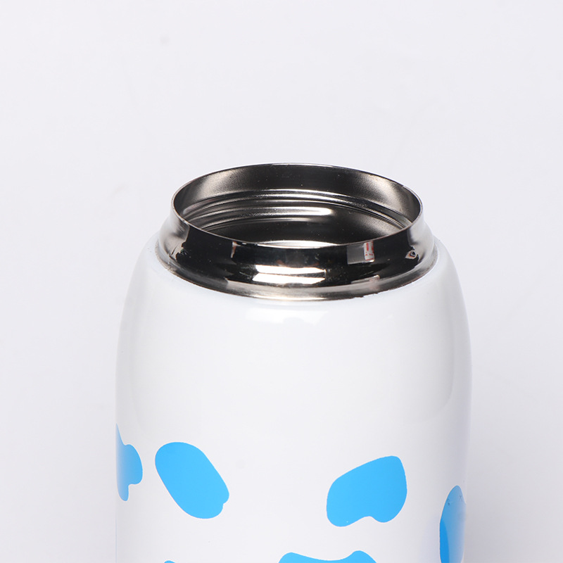 Fábrica de moda estilo coreano lunares taza de vacío de acero inoxidable 304 revestimiento de acero inoxidable lindo niños taza portátil