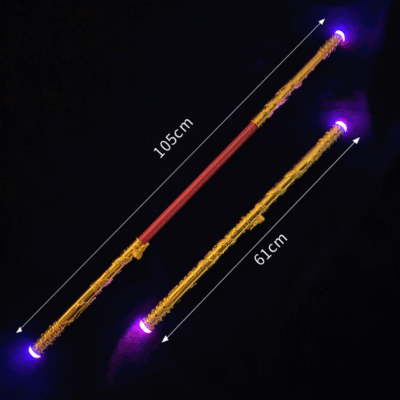 景区摆摊发光金箍棒玩具自动伸缩弹射孙悟空发光金箍棒夜市地摊