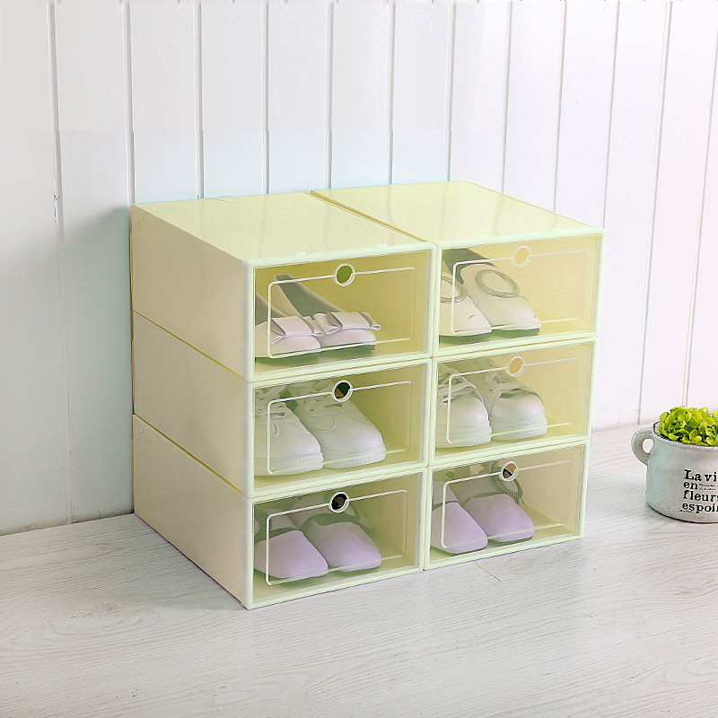 Caja de zapatos transparente gruesa caja de zapatos de plástico caja de almacenamiento de zapatos caja de zapatos Flip cajón caja de zapatos zapatillas de deporte