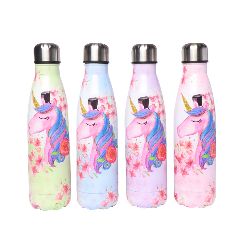 Estudiante de oficina unicornio coca botella termo 304 de acero inoxidable termo taza lindo viento suministro al por mayor