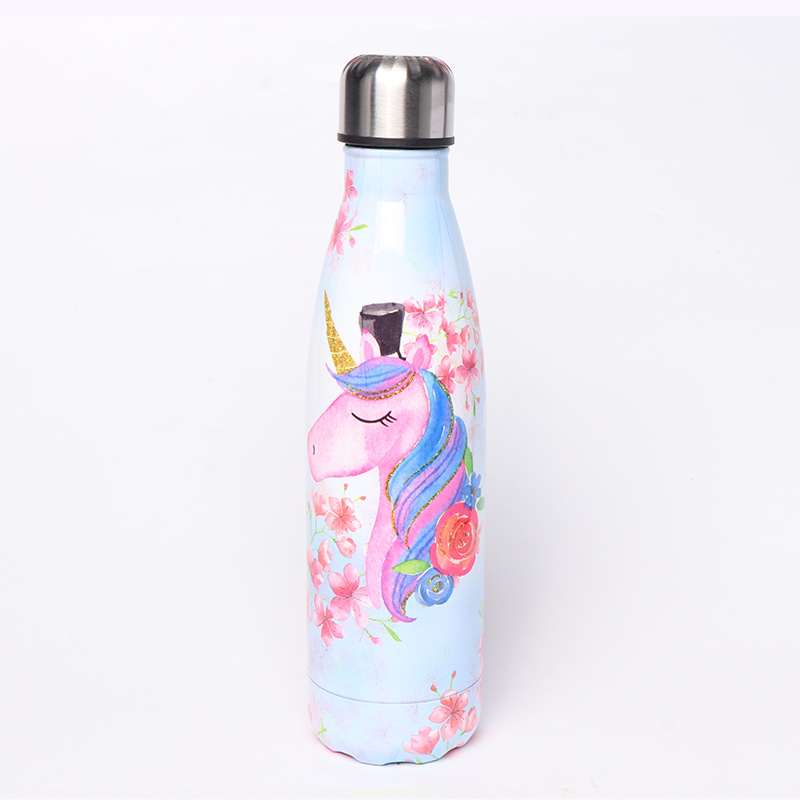Estudiante de oficina unicornio coca botella termo 304 de acero inoxidable termo taza lindo viento suministro al por mayor