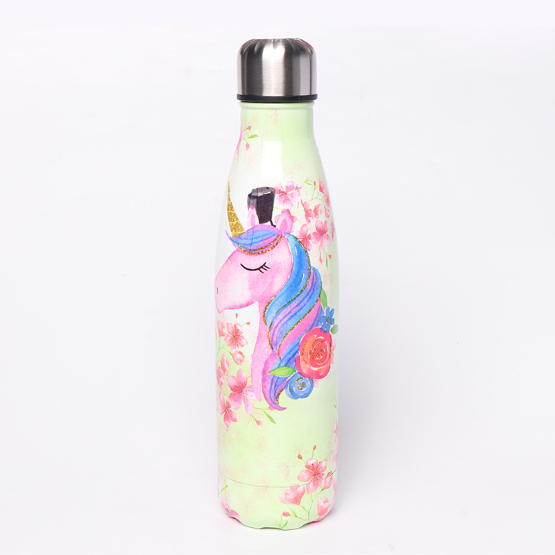Estudiante de oficina unicornio coca botella termo 304 de acero inoxidable termo taza lindo viento suministro al por mayor
