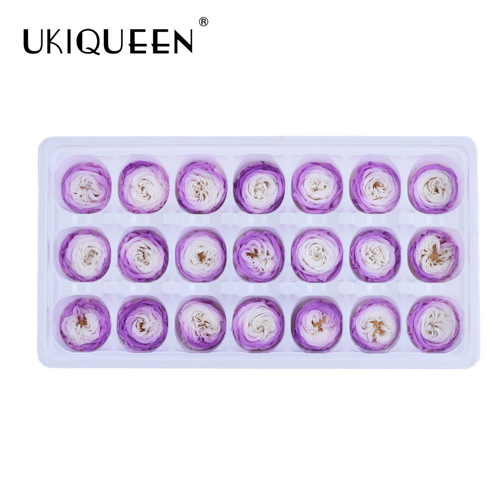 2-3cm 21 piezas hechas a mano DIY flor eterna Austin cabeza de la flor accesorios al por mayor chocolate