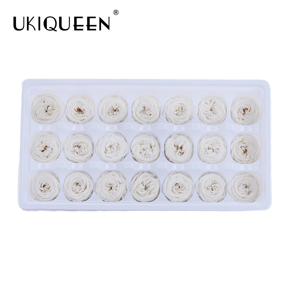 2-3cm 21 piezas hechas a mano DIY flor eterna Austin cabeza de la flor accesorios al por mayor chocolate