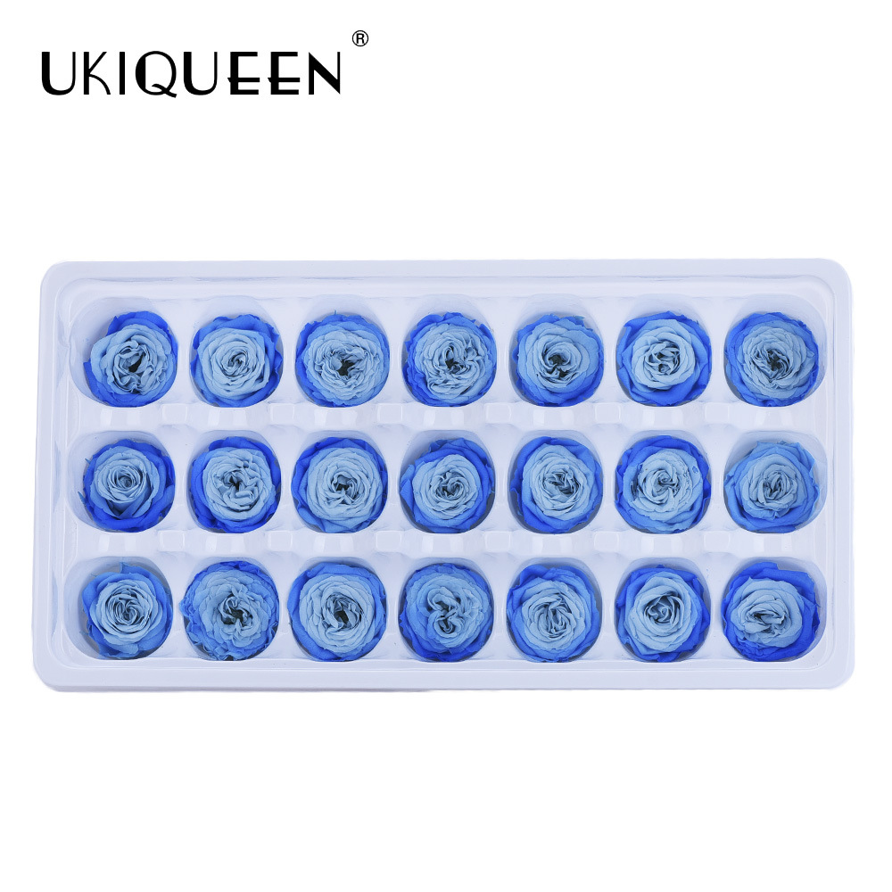 2-3cm 21 piezas hechas a mano DIY flor eterna Austin cabeza de la flor accesorios al por mayor chocolate