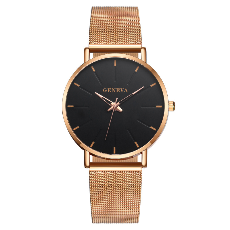 Comercio exterior caliente AliExpress moda azul aguja Ginebra reloj de los hombres correa de malla reloj de cuarzo entrega de una sola pieza