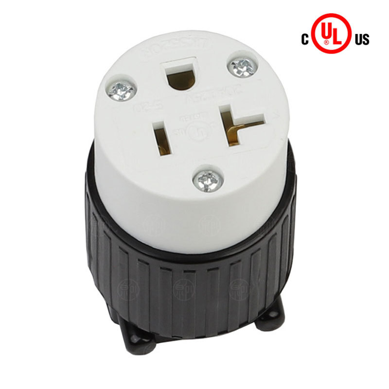 NEMA 5-20C美标AC电源插座 大功率美规连接器20A三孔美式对接插座