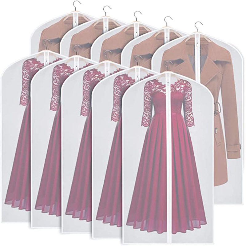 PEVA Translucent Clothes Dust Cover Soft Glass Silk Dust-proof and Moisture-proof Suit Set Waterproof Garment Storage Bag