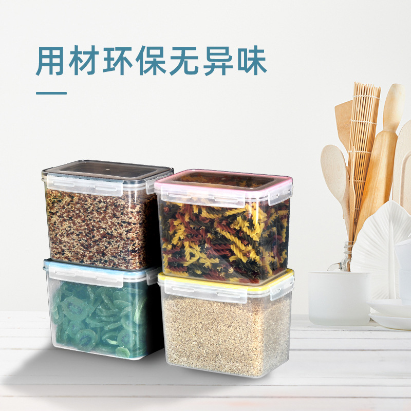 Cocina sellada jarra de almacenamiento de grano jarra de almacenamiento de siete piezas refrigerada inodoro transparente plástico crisper