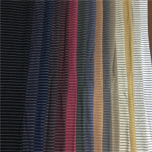 亚麻粘色织布料细条子春夏款户外服染色服装裤装衬衫时尚时装面料