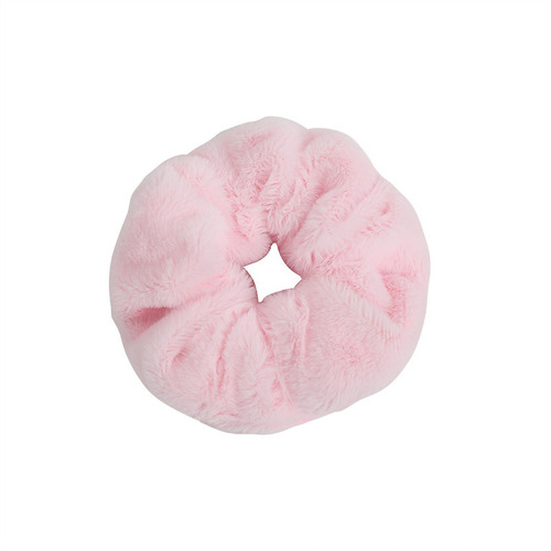 Autumn and winter style simple pig intestine plush hair tie with ponytail meatball head fat intestine head rope like rubber band cute headdress for women
