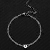 Small design ankle bracelet stainless steel, pendant with letters, internet celebrity, simple and elegant design