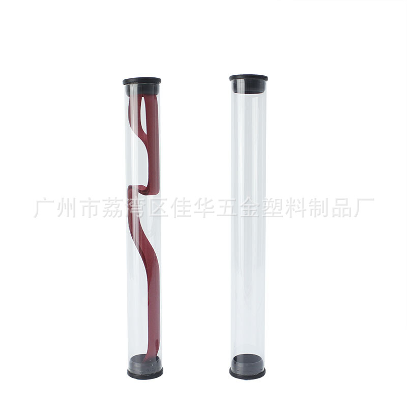 工厂供应透明PC包装圆管 直径18mm两头配盖子高透明塑料管圆筒