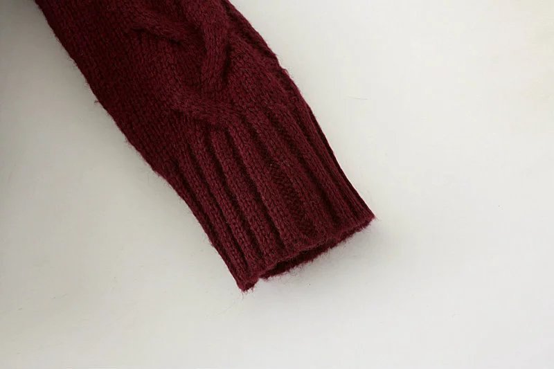 Women's Clothing plus size women's autumn and winter new cable knitted sweater cardigan mid length coat_voghion.com