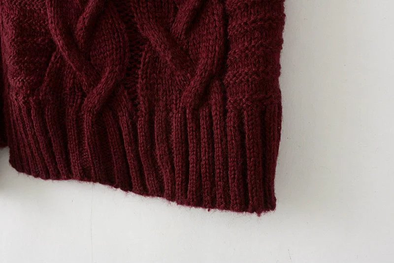 Women's Clothing plus size women's autumn and winter new cable knitted sweater cardigan mid length coat_voghion.com