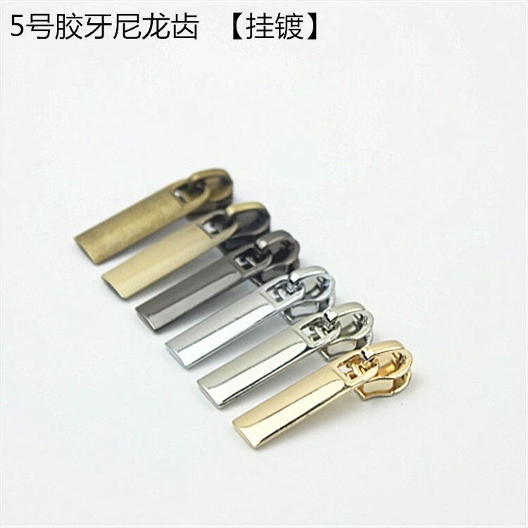 Аксессуары для багажной фурнитуры Висячие покрытые No.5 Резиновые зубы Нейлоновая головка на молнии Обычное тело Слайдер Молния Голова Аксессуары для сумок