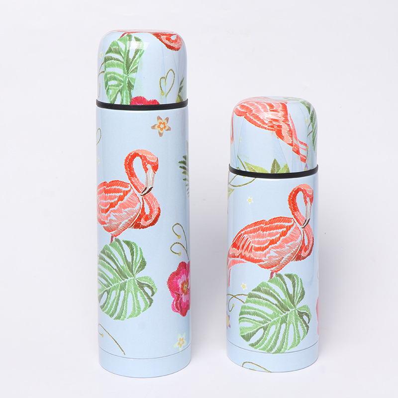 Flamingo bala ventosa 304 Acero inoxidable ventosa regalo de negocios moda logo impreso patrón