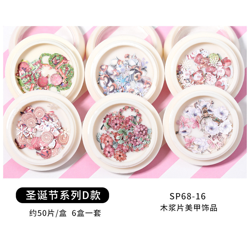 Conjunto de joyas de uñas populares transfronterizas nueva mariposa de uñas flor colorida flor seca lentejuelas desgaste joyería de uñas