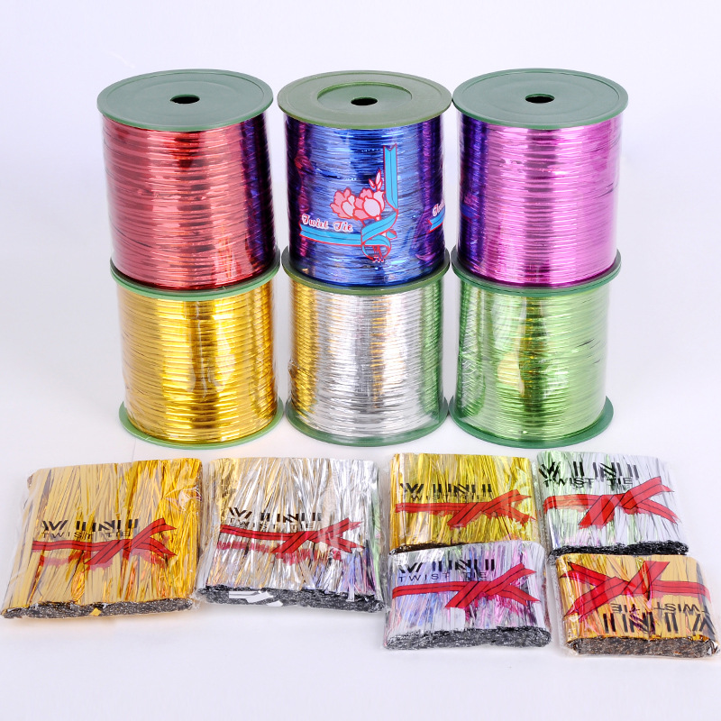 封口面包西点吐司袋扎丝捆绑绳食品棒棒糖包装封口扎带金银色扎丝