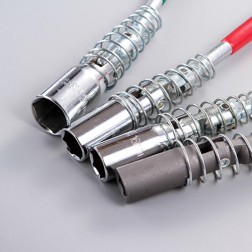 Factory zinc-plated spark plug socket with spring universal spark plug removal tool wholesale