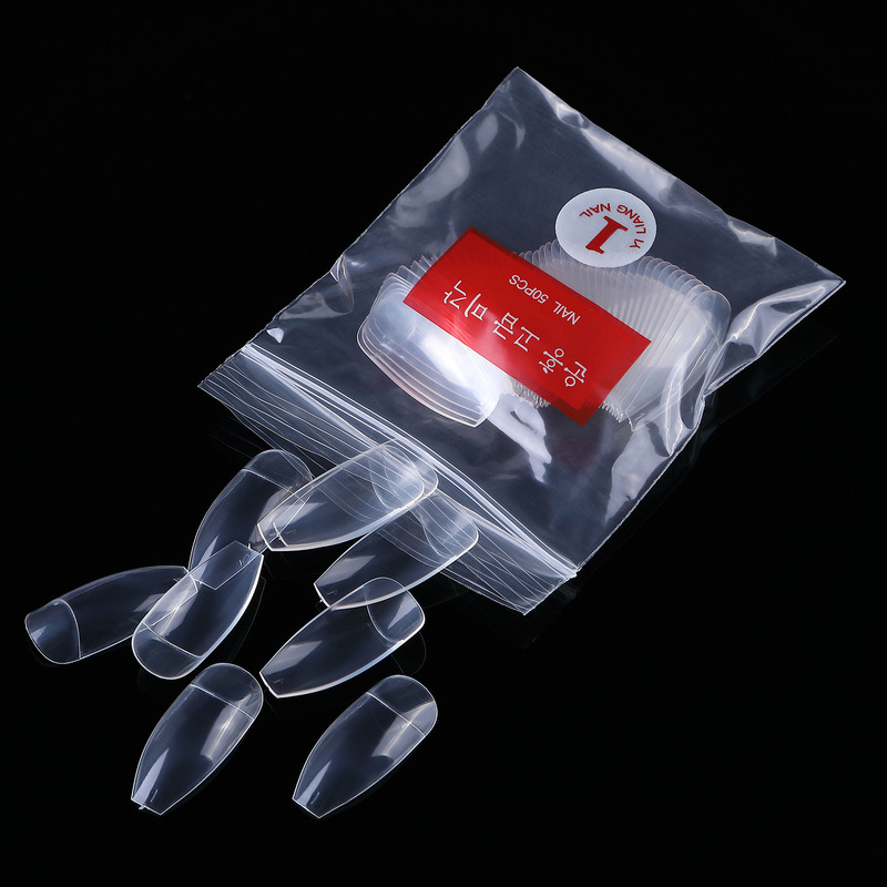 Factory Direct Supply half paste coffin nail fake nail 500 pieces bag transparent nail ballet nail piece